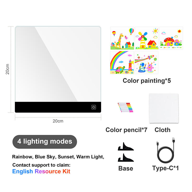 Magical Glowing Kids LED Drawing Board with Night Light
