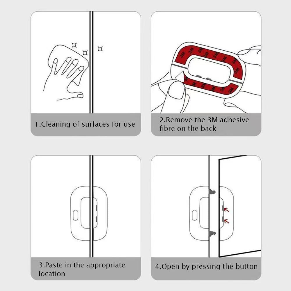 Most Popular Anti-Pinch Safety Lock for Refrigerators Multi-Function Plastic Cabinet Door Lock Durable and for Babies
